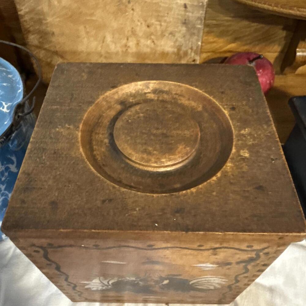 VTG Fighting Rooster Wood Kitchen Canister  MCM Primitive Dovetail Retro… - Picture 4 of 8